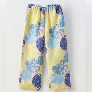 Zara Girls Blue and Yellow Floral Bottoms